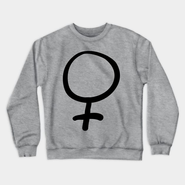 Feminist Hand-Drawn Female Symbol Crewneck Sweatshirt by FeministShirts